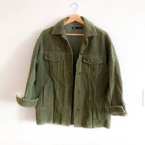Oversized Corduroy Green Jacket Size XS